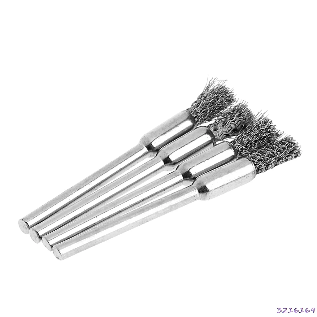 4Pcs 5mm Steel Wire Brushes Polishing Wheel Brush for Tools Mini