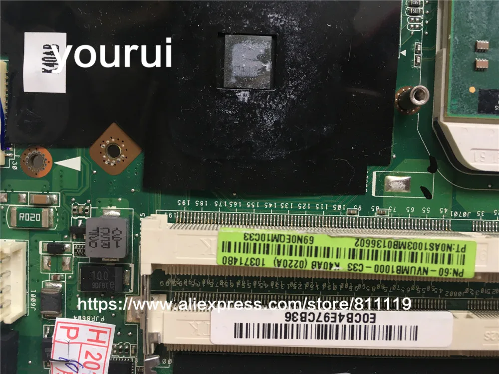 Материнская плата yourui для ноутбука asus материнская K40AB K40AD K40AF K50AB K50AD K50AF с 2007 ЦП или