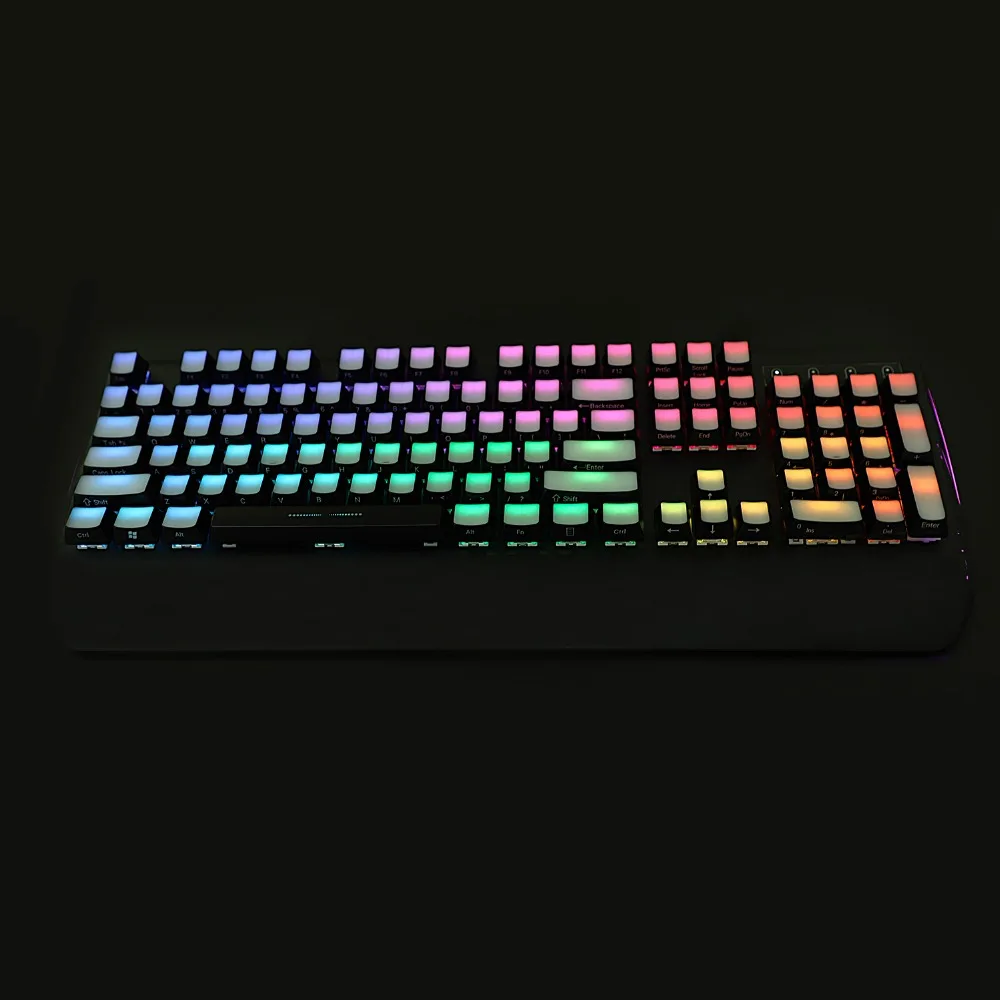 YMDK 1.5mm ABS 104 OEM Profile Side Backlit Keycap Set For MX