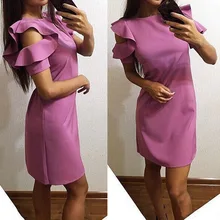 Laamei милое платье с бабочкой новое летнее офисное прямое платье-рубашка женское повседневное пляжное мини-платье с коротким рукавом