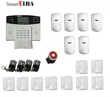 SmartYIBA Spanish Russian Italian French Cezch Voice Prompt Wireless Wired GSM Home Security Burglar Alarms System Siren