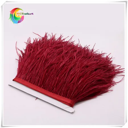 7 burgundy ostrich feather fringe 2
