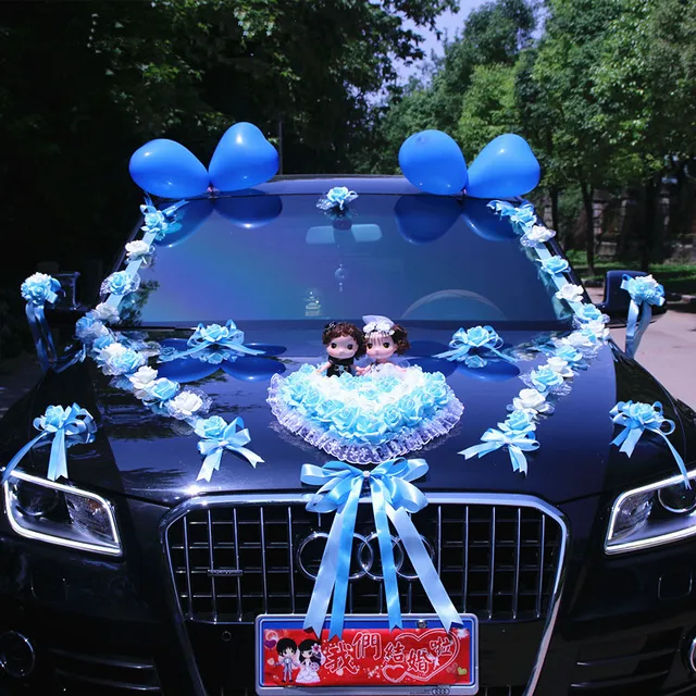 $55.29 New Arrival  !  Wedding Cars Flower Cars  Wedding Centerpieces Decor  Motorcade Simulation Flowers Set with Bear  Bridal Flower