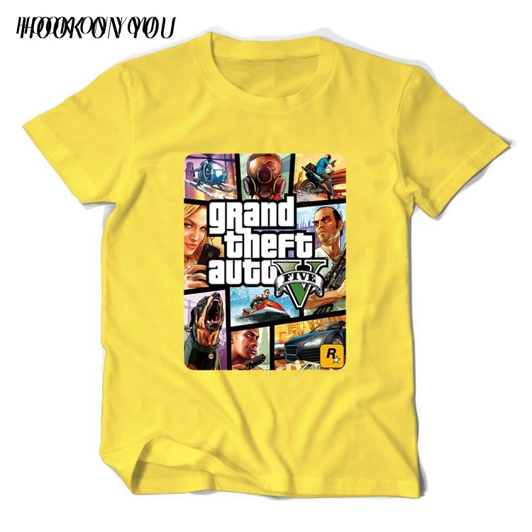 Grand Theft Auto Футболка Мужская Уличная Длинная с GTA 5 известный бренд футболки из