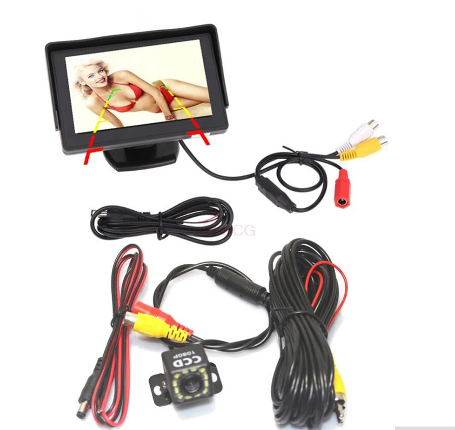 

Rear View Camera LED Night Vision Car Rearview Reversing Camera Parking Backup Monitor System + 4.3 inch Color LCD Car Monitor