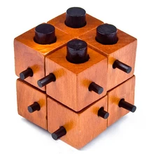 Игра-головоломка Монтессори, обучающая Волшебная коробка из 8 деталей для взрослых и детей, деревянные игрушки Kong Ming Lock