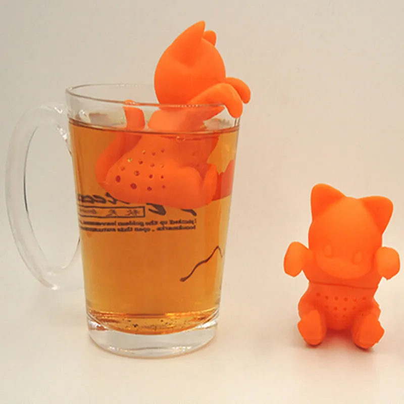 2019 Creative Cartoon Kitten Tea Strainer Silicone Cute Cat Tea Infuser