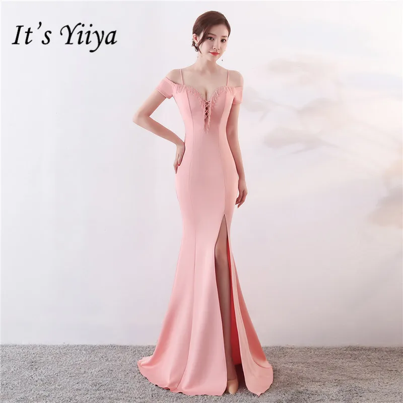 Это Yiiya черное розовое вечернее платье в пол с коротким рукавом элегантное платье с вырезом лодочкой длинное вечернее платье C068