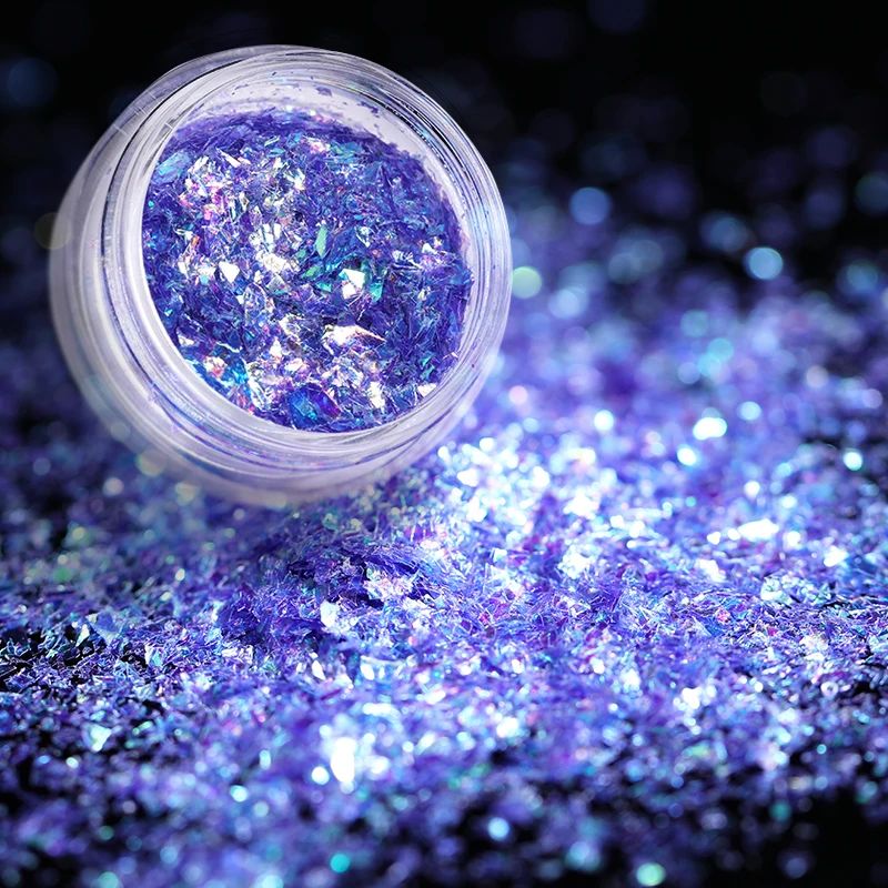 

1 Bottle 1g Holographic Nail Glitter Sequins Colorful Broken Irregular Flakes Colorful Glitter DIY Nail Art Decoration
