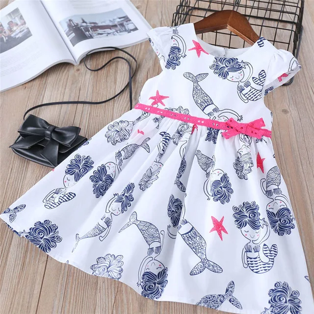 Hurave-2018-summer-Baby-Girls-printing-Mermaid-Dress-Children-fly-Sleeve-Kids-o-neck-cotton-causal.jpg_640x640