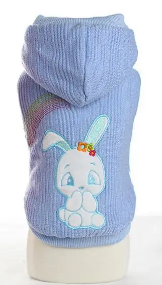 Autumn winter dogs cats cute rabbit hoodies clothes doggy warm soft jackets costume puppy overcoat pet dog cat coats 1pcs