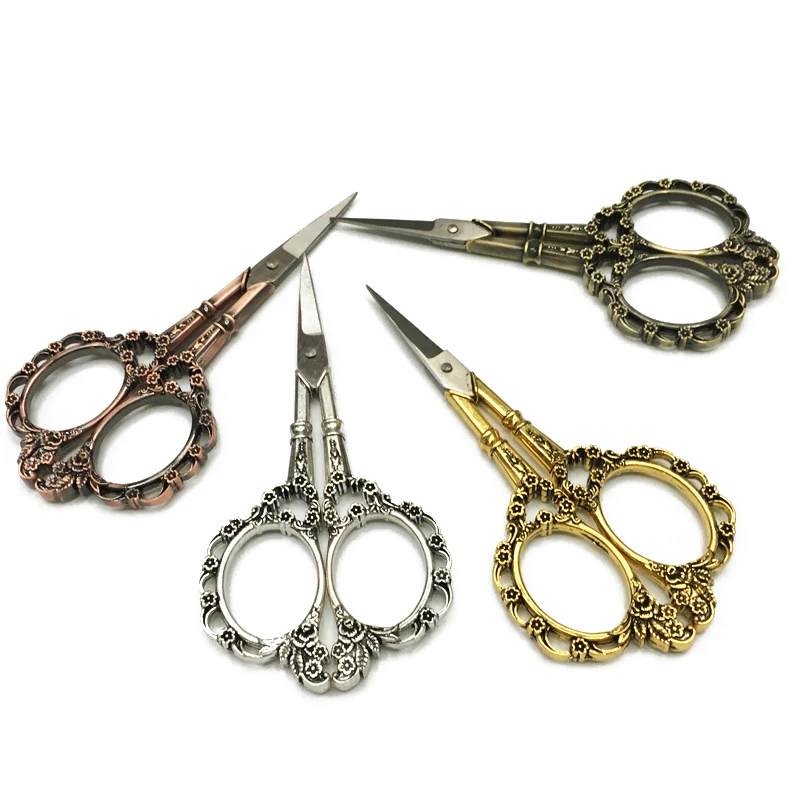 2018 Newest European Vintage Stainless Steel Sewing Shears Floral Scissors Craft DIY Tools