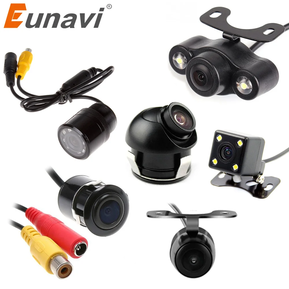 Goede Eunavi auto achteruitrijcamera auto reverse parking camera nachtzicht monitor CCD waterdichte brede graden HD video
