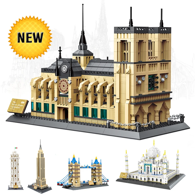 

World Great Architecture 1977pcs Building Blocks Constructor Model legoinglys City House Bricks Decor Gift Toys for Children Kid