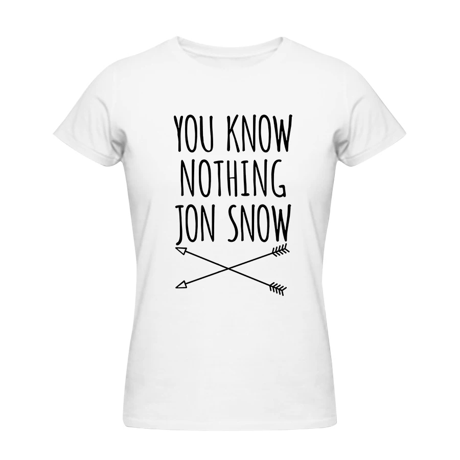 YOU KNOW NOTHING JOHN SNOW Black or White Game of Thrones T-shirt NEW Grey