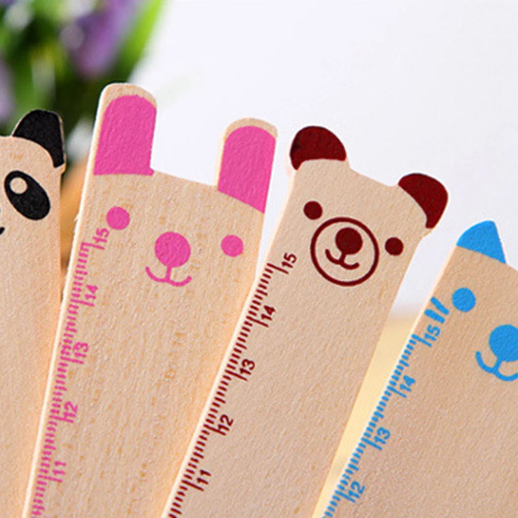 Стиль Животные деревянная линейка прямая панда линейка для детей студентов Канцтовары измерительный инструмент для рисования