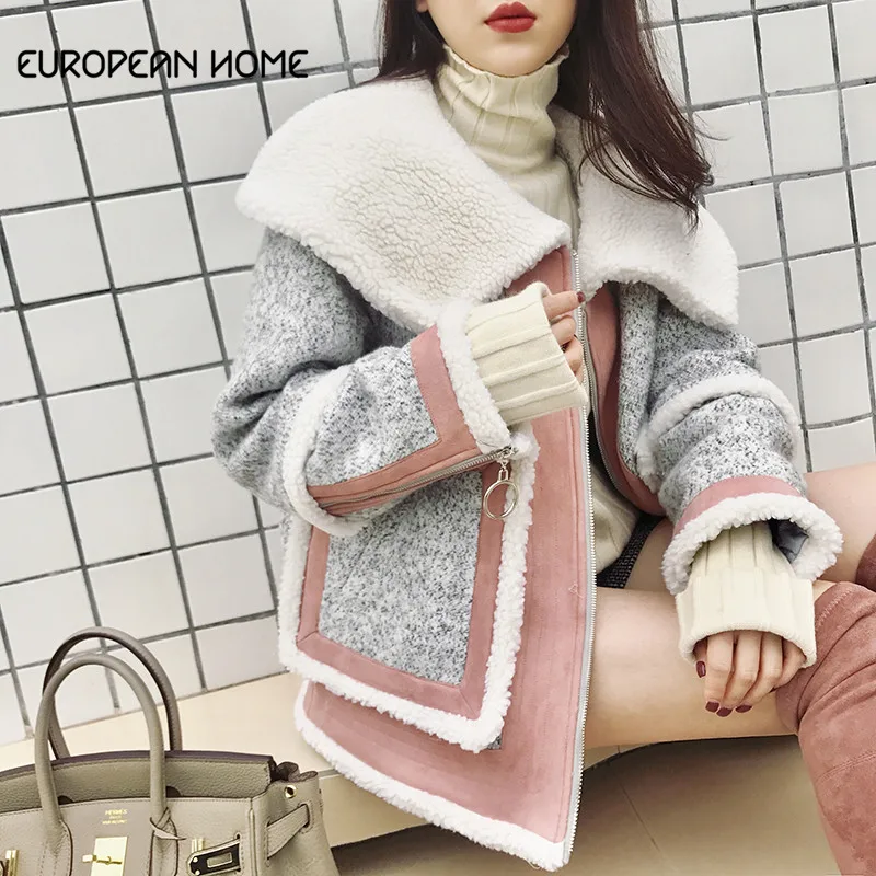 

Thick Warm Fur Jacket Winter Lamb Fur Coat Women New Korean Loose Faux Fur Coat Plus Size Clothes Short Women Fur Coat LQ453