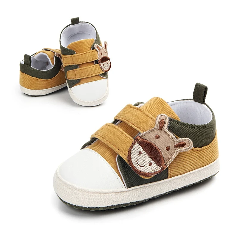Обувь для маленьких девочек; хлопковая обувь с милым животным узором; сезон весна-осень; обувь для новорожденных; нескользящая детская