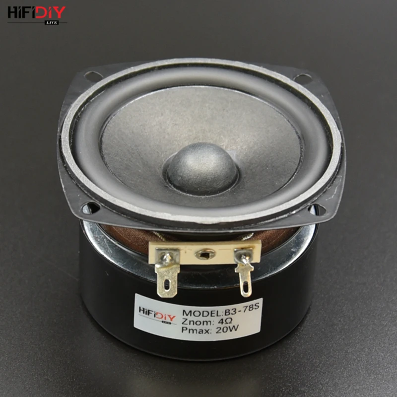 

HIFIDIY LIVE Hi-Fi 3 inch 78mm Full frequency speaker unit 4OHM 20W High Alto bass loudspeaker B3-78S