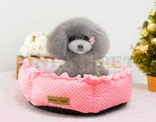 New dog s cats fashion dot lace house supplies doggy warm soft bed puppy kennels products