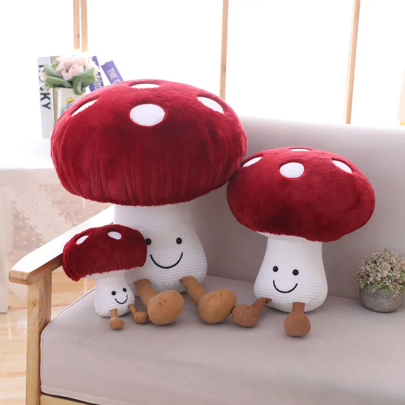 

Super Soft Baby Toys Cute Stuffed Mushroom Doll Toy Plush Fruit Ice Cream Smile Snacks Mushroom Jelly Toys Gift Toy for Infant