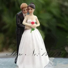 "Да к Роза" Пользовательские невесты и жениха Пара Статуэтка Свадебный торт Топпер