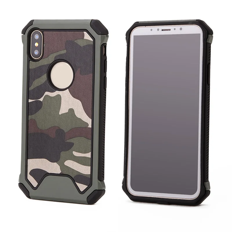 

shockproof Camo Case For iPhone XS Max XR X Camouflage Pattern back cover Hard Plastic Soft TPU Armor protective phone cases