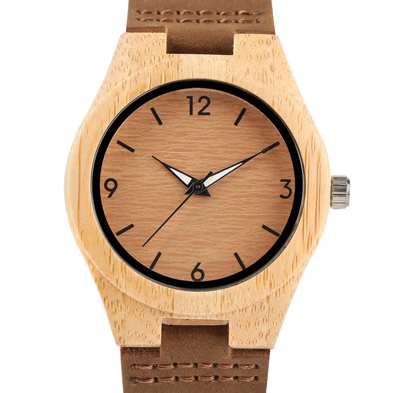 Wood Watches Women Top Brand Luxury Wooden Bamboo Quartz Clock Lady