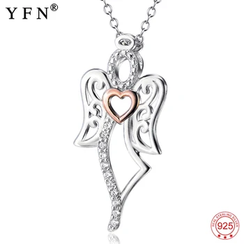 

925 Sterling Silver Love Angel Pendants Necklaces Cubic Zirconia Fashion Jewelry Necklace Valentine's Gifts For Women GNX7728