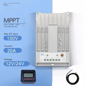 

Tracer 2215BN MPPT 20A Solar Battery Charge Controller 12V24V Auto Solar Charge Regulater with MT50 Meter and Temperature Sensor