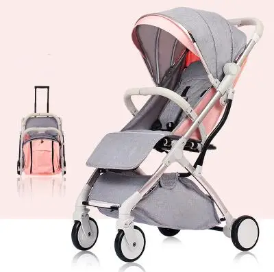 Детская коляска легкая портативная дорожная система может быть на Yhe самолет коляски для новорожденных B тележка для девочек и мальчиков быстрая - Цвет: ping