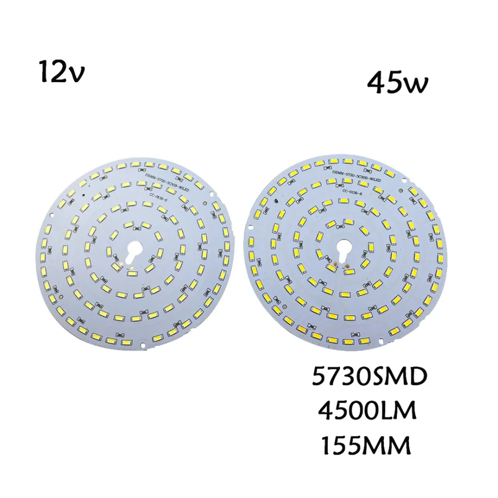 10 шт. светодиодный круглый светильник для подключения к DC 12 В derectly SMD 5730 3 Вт 5 Вт 7 Вт 9 Вт 12 Вт 15 Вт 30 Вт 45 Вт Светодиодный светильник