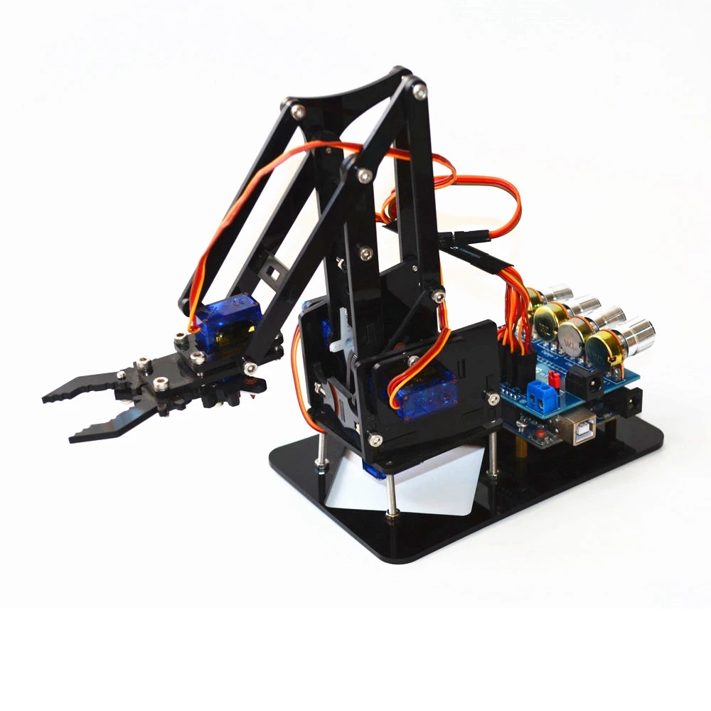 Bricolage acrylique robot bras robot griffe arduino kit 4DOF jouets mécanique poignée manipulateur bricolage SNAM1900
