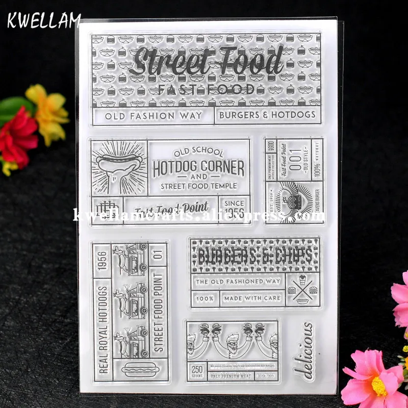 Street Food FAST FOOD HOTDOG CORNER Scrapbook DIY photo cards account