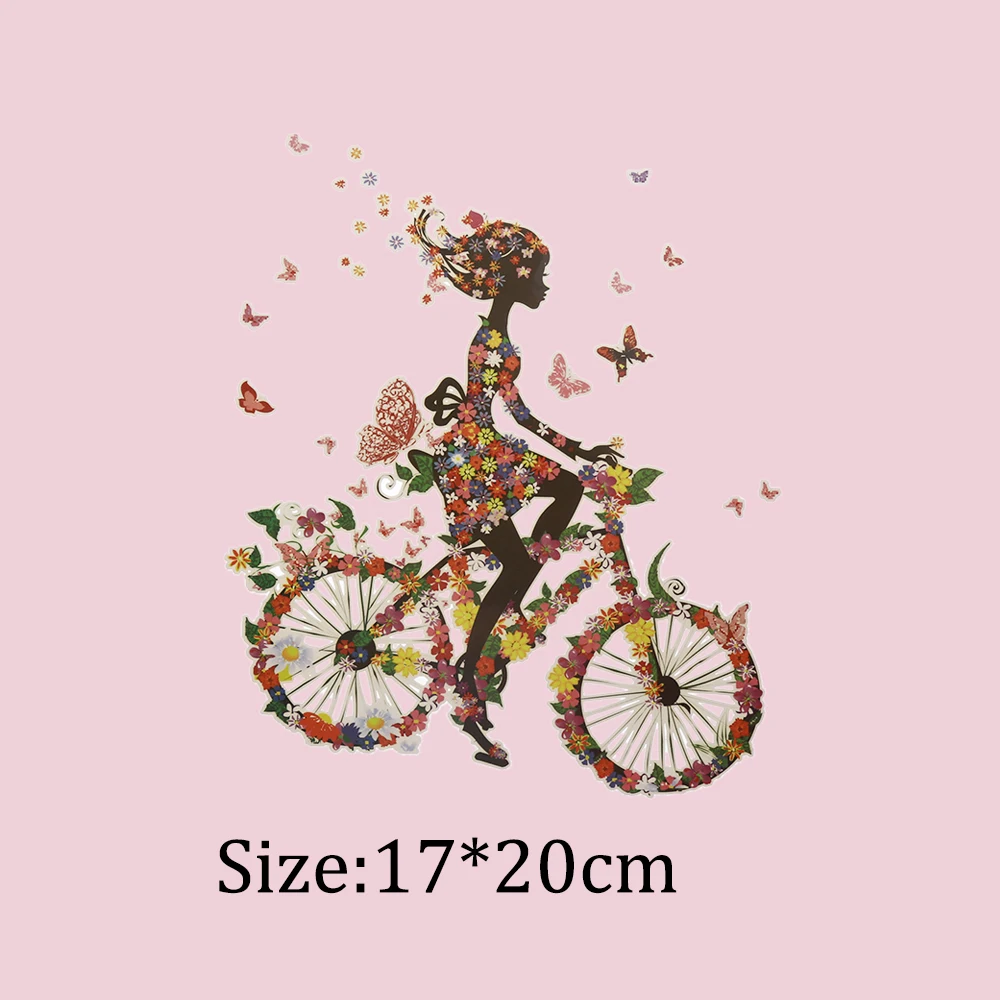 

1 Pcs Ironing Stickers 17*20cm Flower Patch Girls' Clothing Heat Transfer Iron Washable Applique Patch DIY Crafts