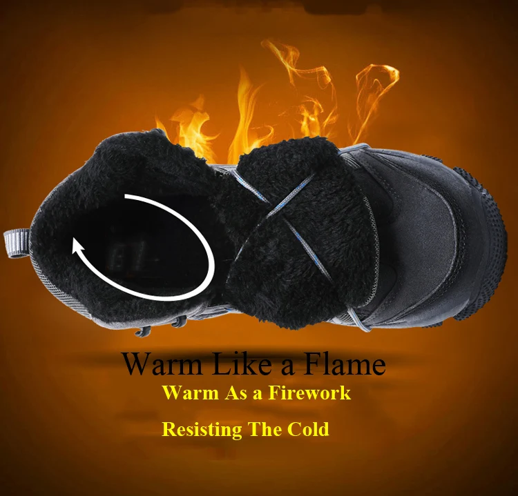 GOMNEAR Для мужчин зимние кроссовки с мехом Открытый Пеший Туризм обувь противоскользящей треккинг Армейские ботинки восхождение отдых