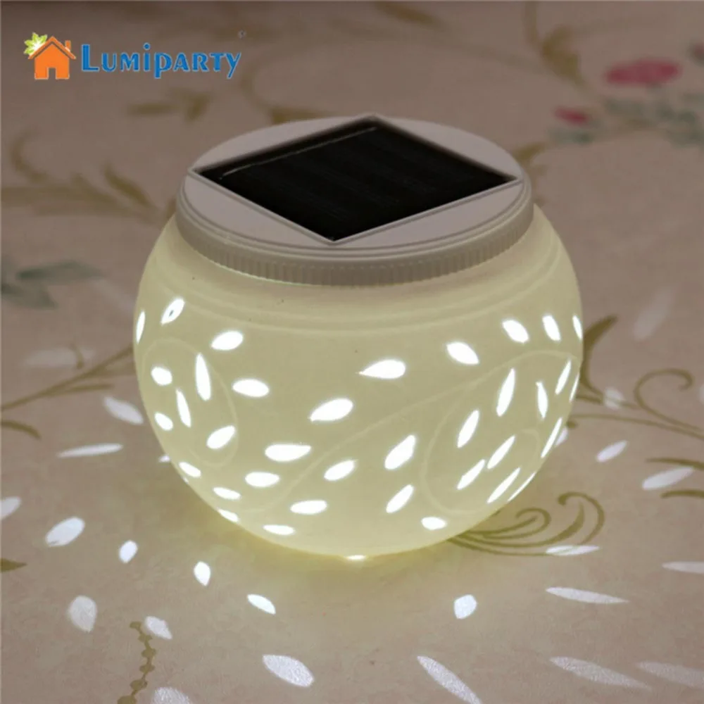 

Adeeing Hot Sale LED Lighting Solar Lamps LED Solar Color Changing Ceramic Sun Powered Globe Ball Table Light Garden