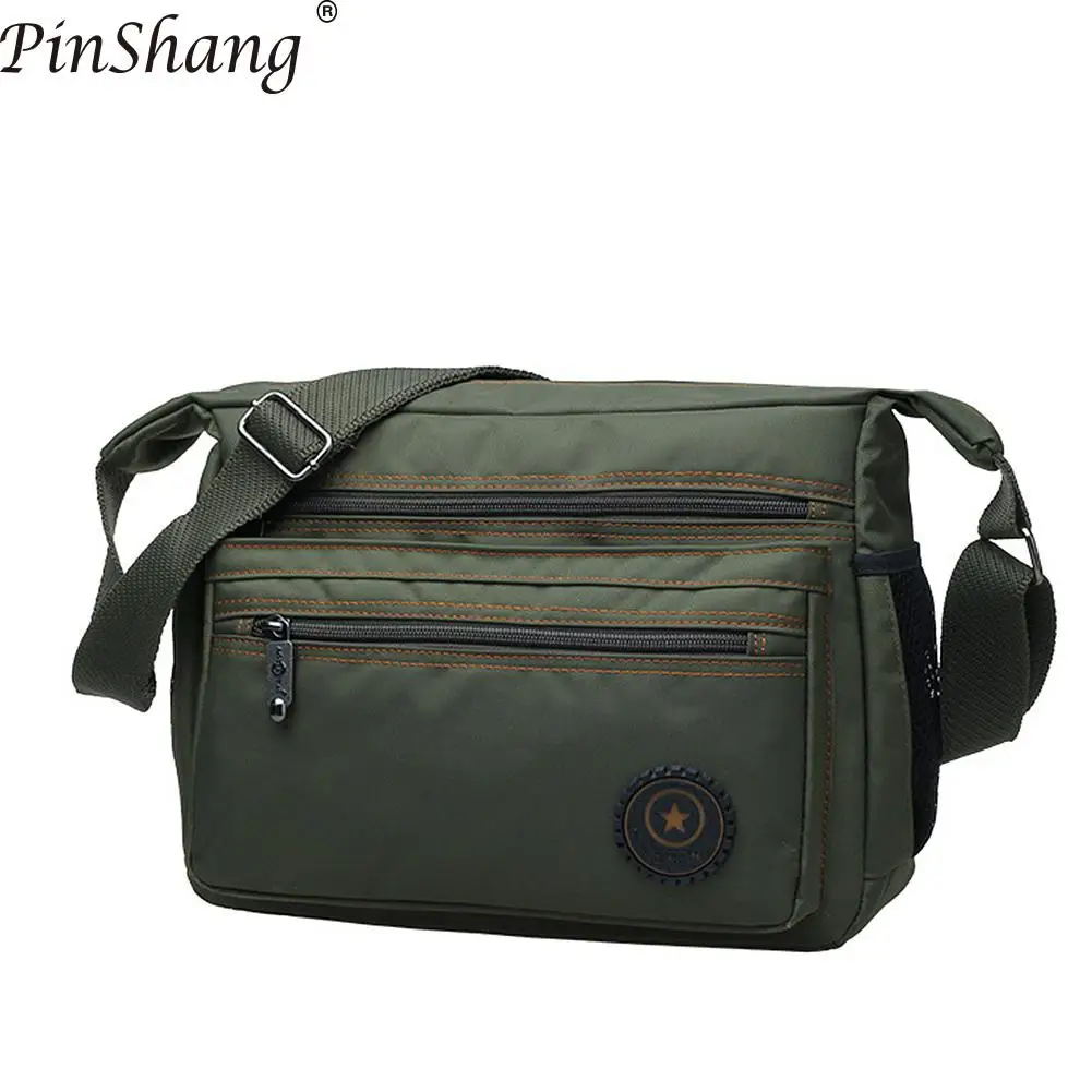 

PinShang Men handbag Nylon Fashionable Single-shoulder Bag Casual Travel Waterproof Large Capacity Bag For Men 2018 ZK40