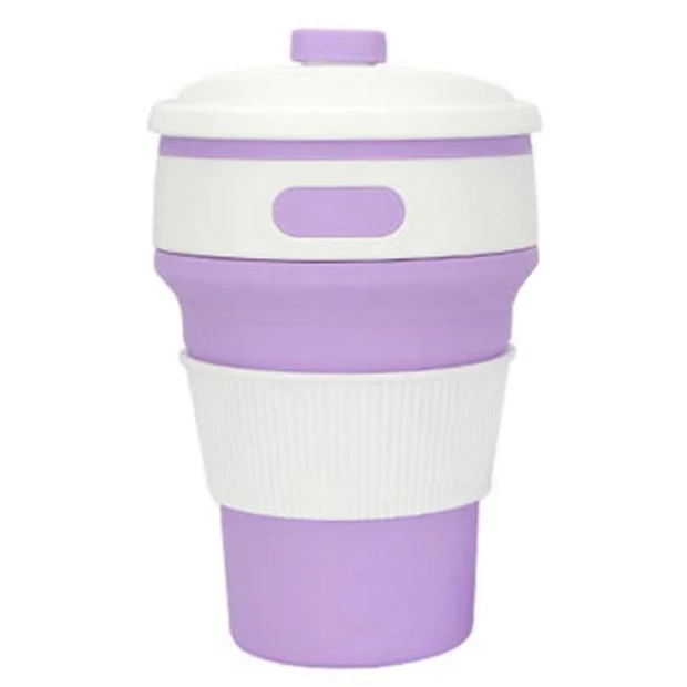 1 шт. портативные одноцветные силиконовые стаканчики для воды, складные стаканчики для полоскания, для путешествий, посуда для напитков, инструменты - Цвет: Purple