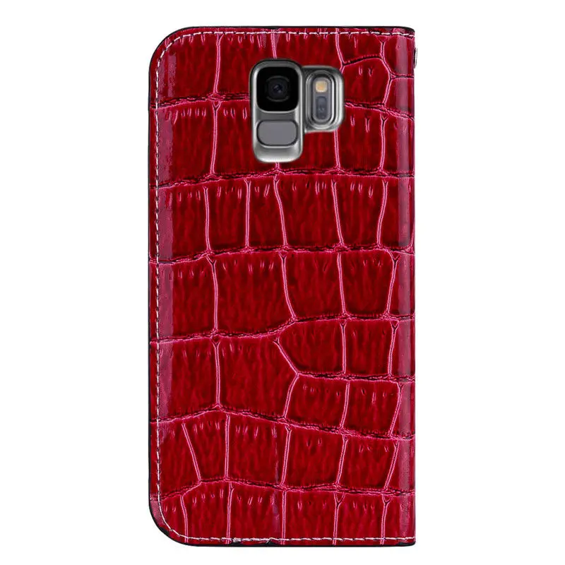 Чехол книжка для Samsung S8 S9 Plus J5 J7 2017 J4 J6 A6 A7 A8 2018 Note 9 из крокодиловой