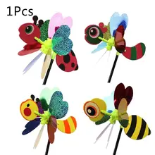 3D разноцветные Мультяшные животные насекомое пчела орнамент ветряной мельницы для дома, сада, двора газон вечерние украшения детские игрушки