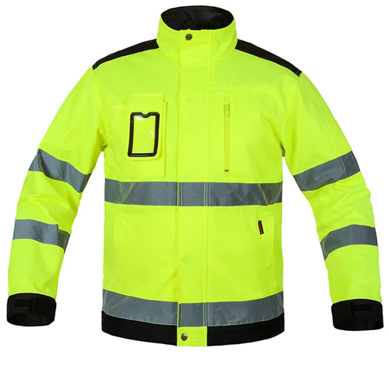 New Reflective Jacket High visibility Fluorescent Yellow Jackets Men