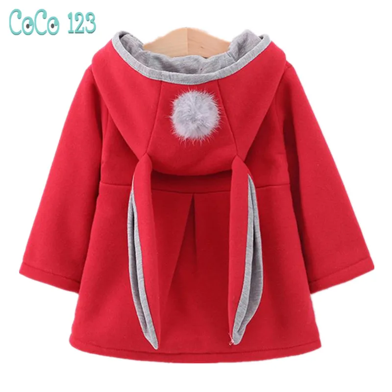 TMEOG Children's Baby Girl Rabbit Ears Hooded Soft Warm