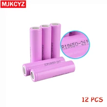 12Pcs 18650 3.7V 2600mAh ICR Battery Li Ion Rechargeable Large enough Capacity Flashlight small self-discharge free shipping