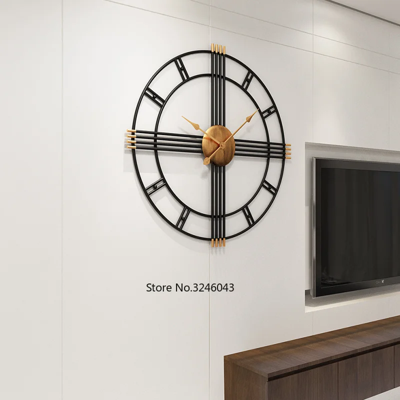 Простые настенные часы в европейском стиле из кованого железа, персональные часы для гостиной, креативная мода, бесшумные домашние современные декоративные часы