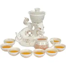 11 шт./лот креативный ажурный керамический автоматический китайский чайный набор кунг-фу чайные чашки Gaiwan Fair Cup Dragon базовый набор посуда для напитков