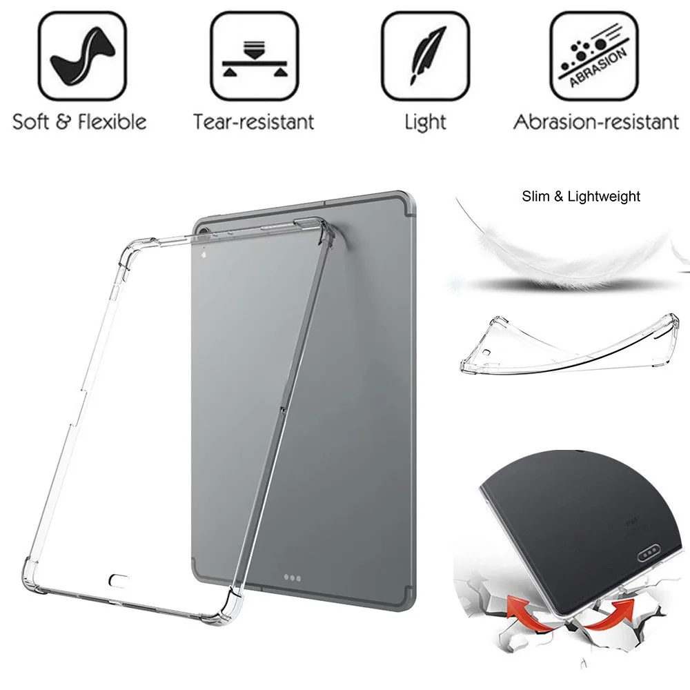 

Clear Slim Case Soft TPU Protection Cover For iPad Pro 12.9inch 2018 New Smart Stand Tablets Case Protective Cover