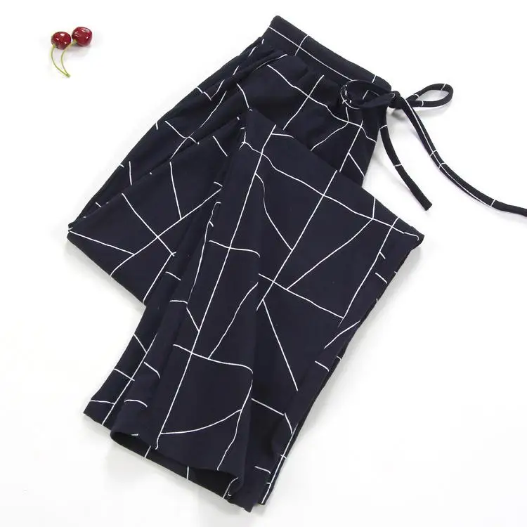 1 шт., домашние штаны для женщин, пижамные штаны, штаны для сна, 8696 - Цвет: model9 -dark blue