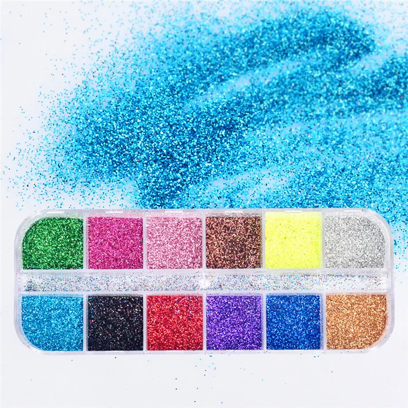 

12 Color Set Powder Flash Powder Small Laser Powder Powder Nail Polish