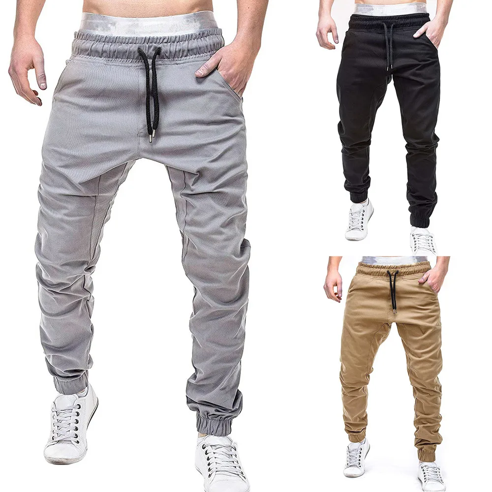 Тактические штаны, мужские спортивные штаны, повседневные эластичные джеггинсы, спортивные однотонные мешковатые с карманами, брюки, мужские брюки